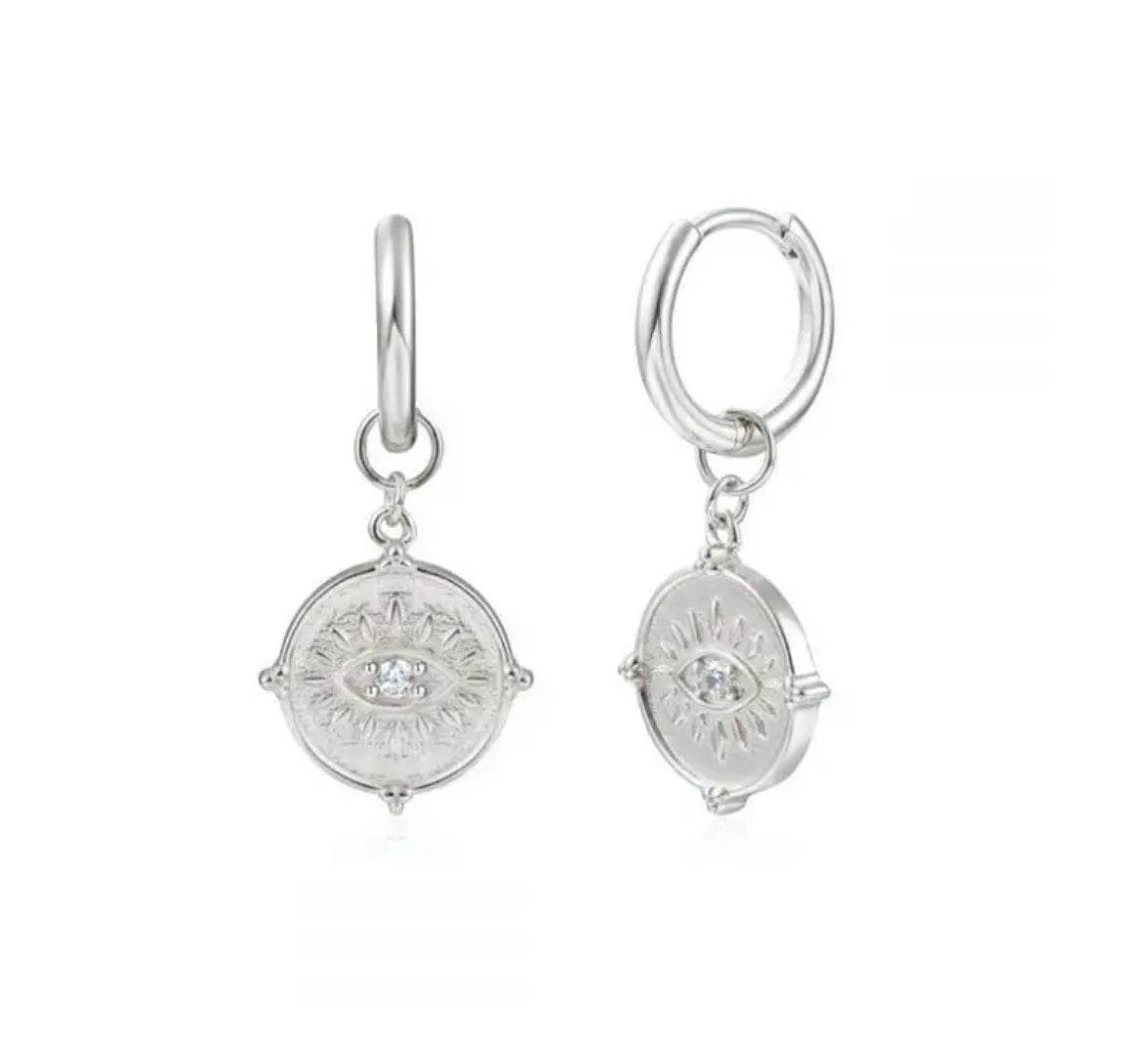 Evil Eye pendant earring
