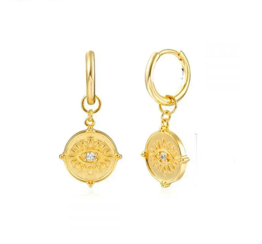 Evil Eye pendant earring
