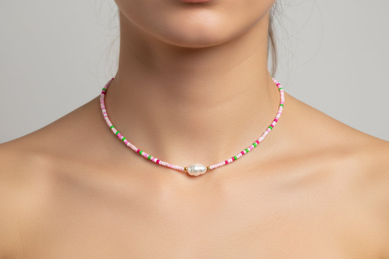 Aqua Pearl Necklace