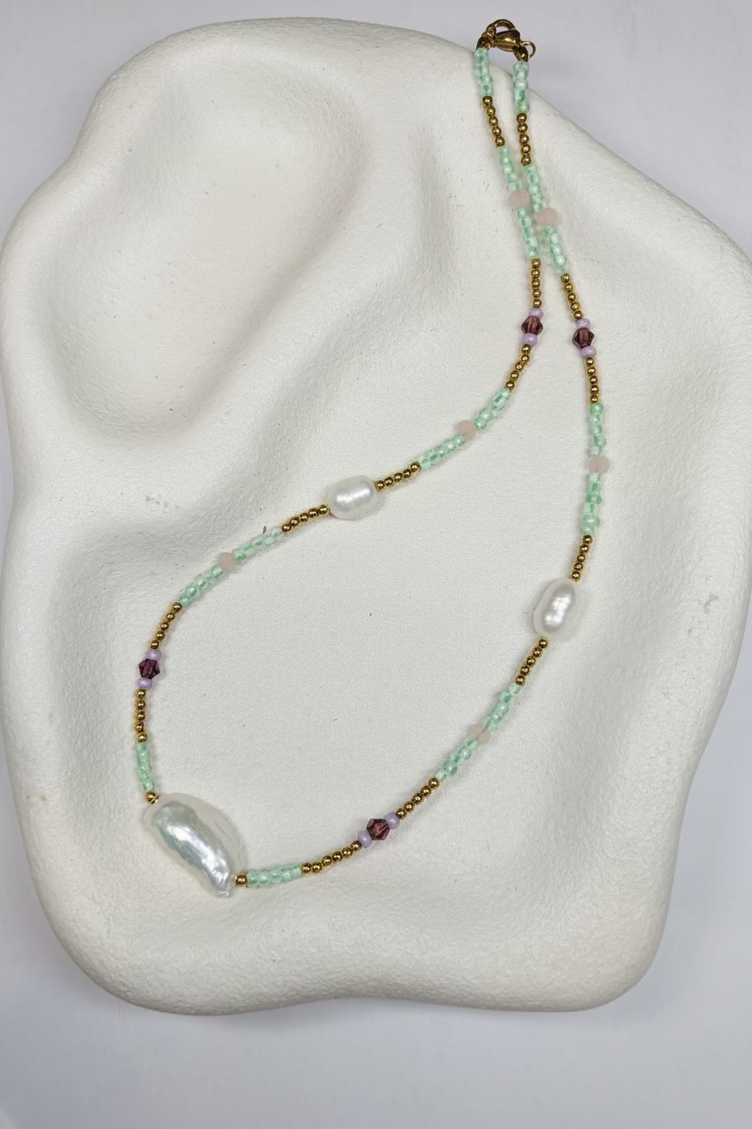 Aqua Pearl Necklace